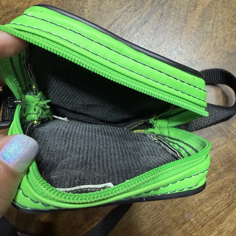 Vintage 80s Kermit The Frog Muppets Shoulder Small Bag Neon Phone Camera